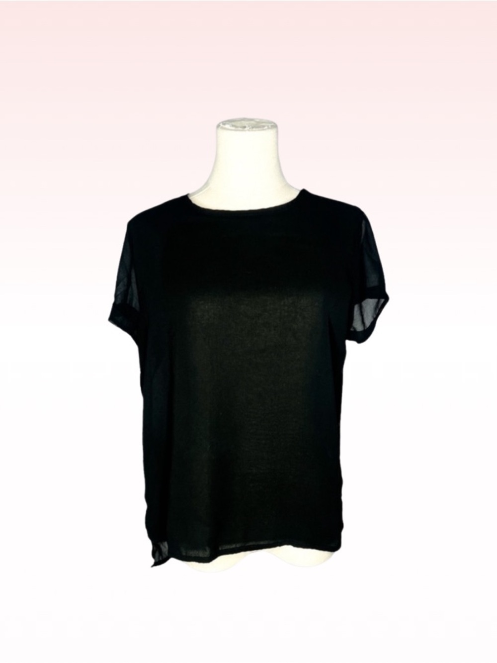 ZARA Black Sheer “1975” Top (Sz S)
